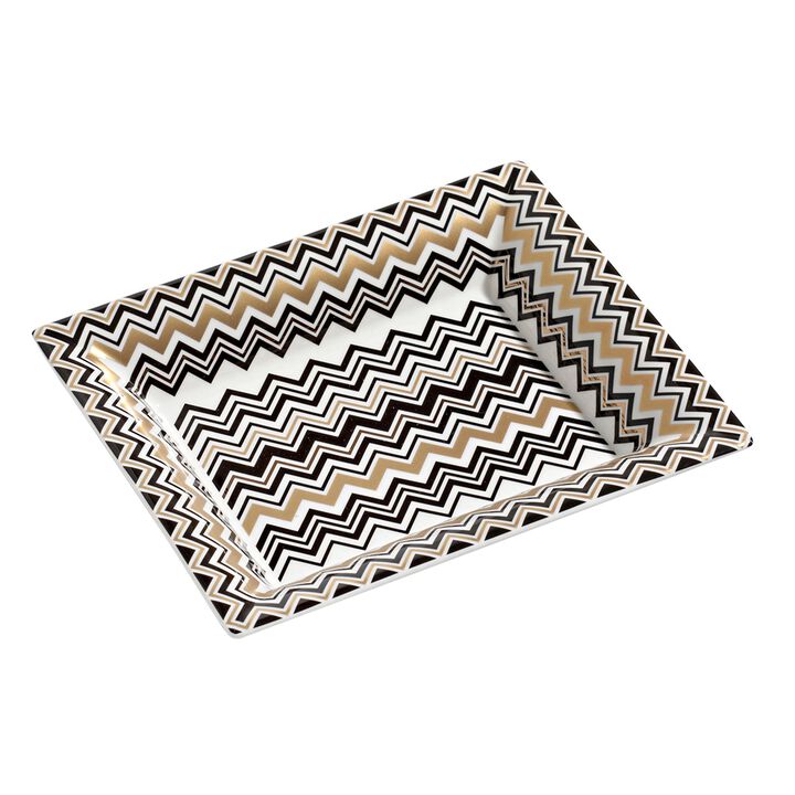 Tray ZIG ZAG GOLD, 8.43" &times; 6.77"