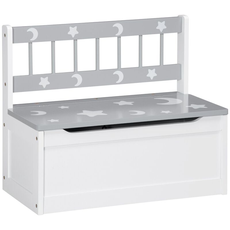 Toddler Toy Box Storage Bench with Large 27 L Interior, Kids Storage Bench Seat with Storage for Toddler Playroom Furniture, Kids Bedroom