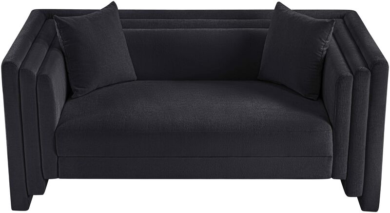 Meridian Furniture Everett Black Chenille Fabric Loveseat
