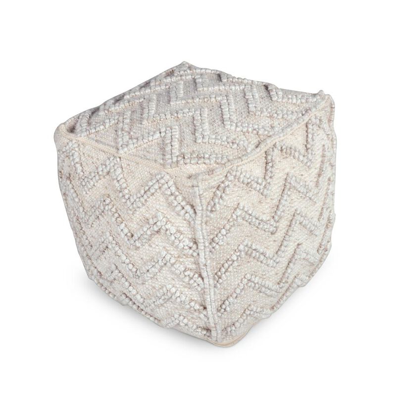 Kenzari Square Zigzag Handwoven Pouf