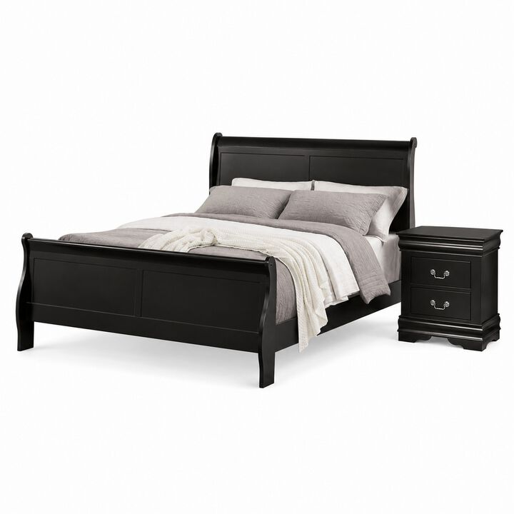 Bedroom Set, Wood, 2 Piece Set with Nightstand
