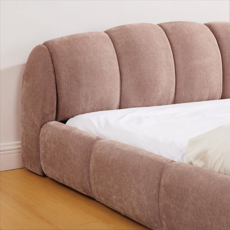 Nefjad Chenille Upholstered Platform Bed Frame image number 3