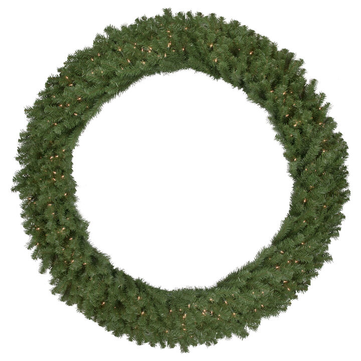 Pre-Lit Deluxe Dorchester Pine Artificial Christmas Wreath  60-Inch  Clear Lights