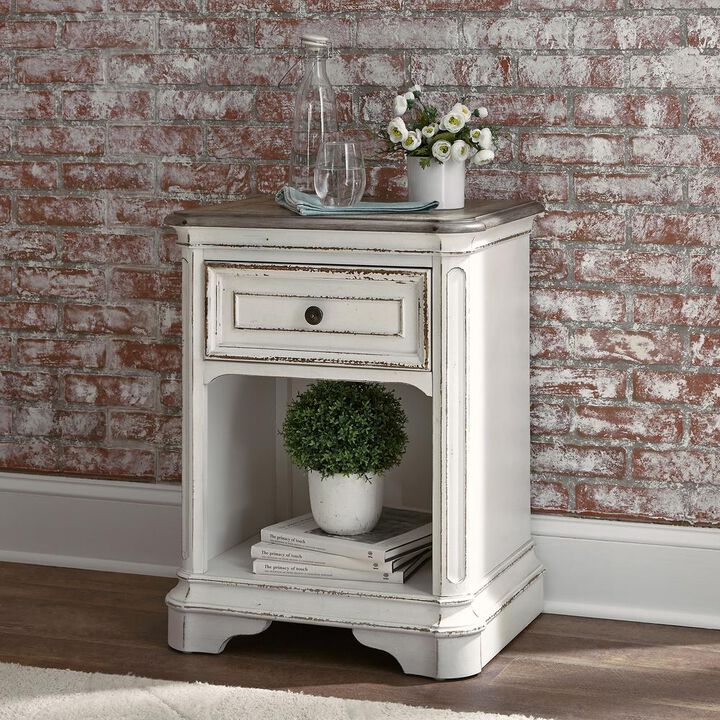 Liberty Furniture Magnolia Manor 1 Drawer Night Stand in Antique White