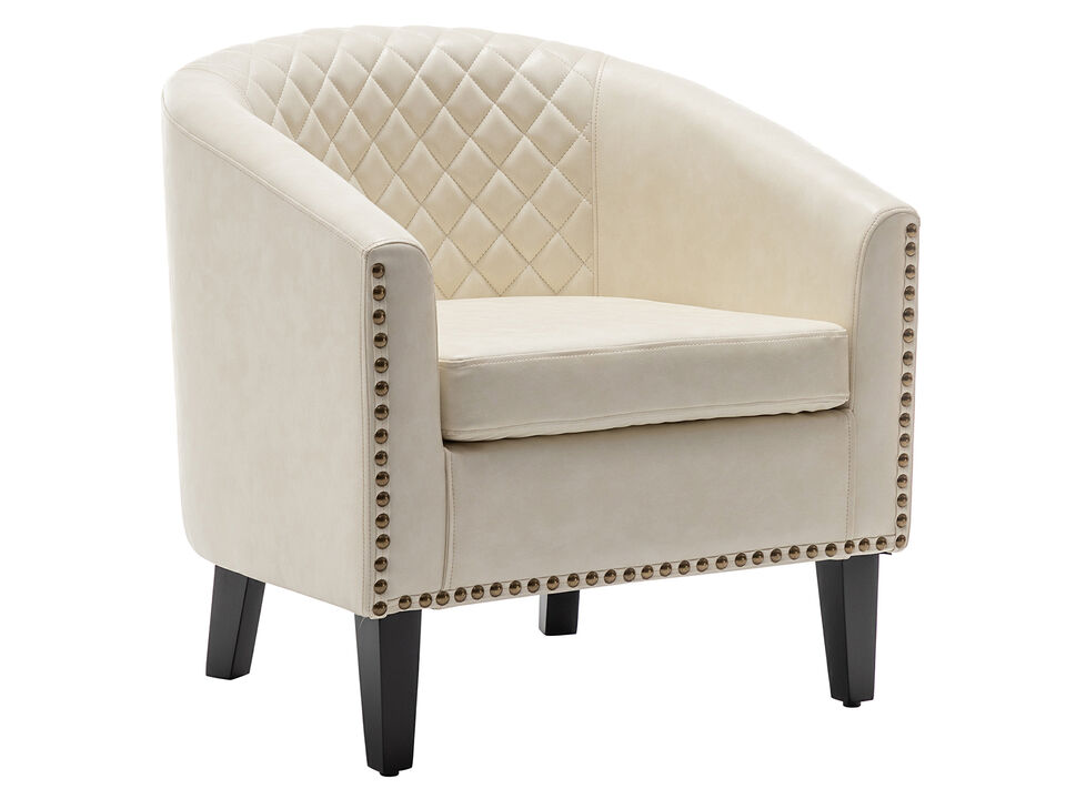 Logan Faux Leather Tufted Club Chair