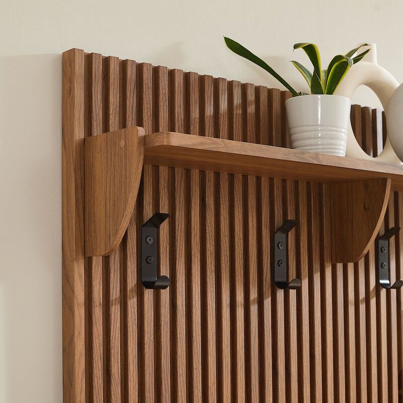 Render Fluted Coat Rack Panel With Shelf image number 6
