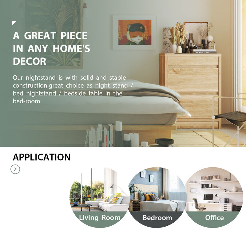 FUFU&GAGA Hidden Drawer Nightstand,Wood Grain MDF, NFC Lock, Flip-Top Door, (23.6"W x 15.7"D x 31.5"H),Brown