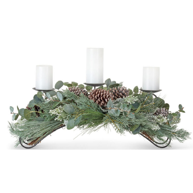 Pine and Eucalyptus Centerpiece for Rustic Holiday Home Décor