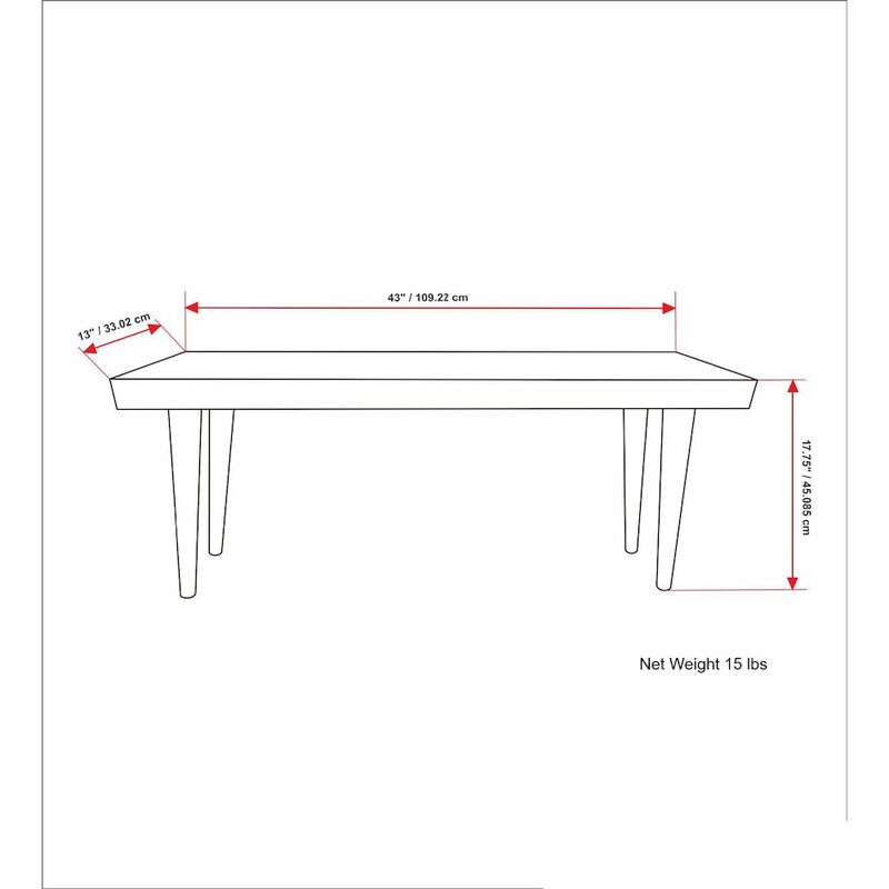 Simpli Home Durham Solid Mango Wood Bench In Distressed Natural