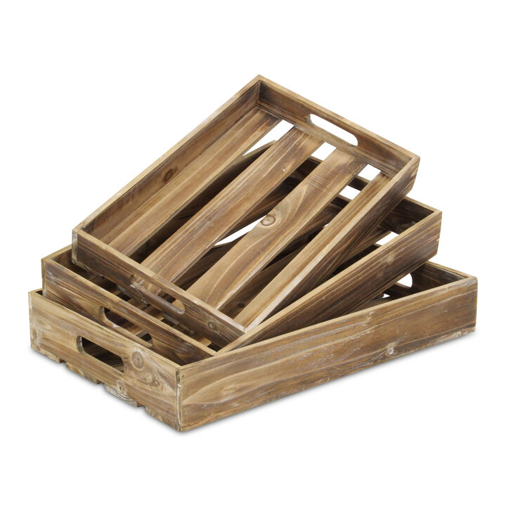 Handmade Wooden Rectangular Serving Tray with Handles &ndash; Durable Tray for Kitchen, Dining, and Entertaining