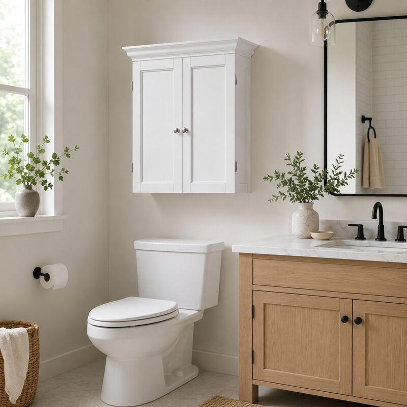 Stratford Removable Two-Door Wall Cabinet, White image number 1
