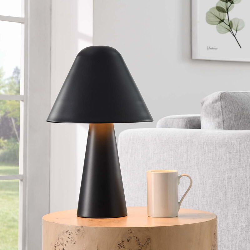 Modway EEI-6529-BLK Jovial Metal Mushroom Table Lamp, Black image number 6