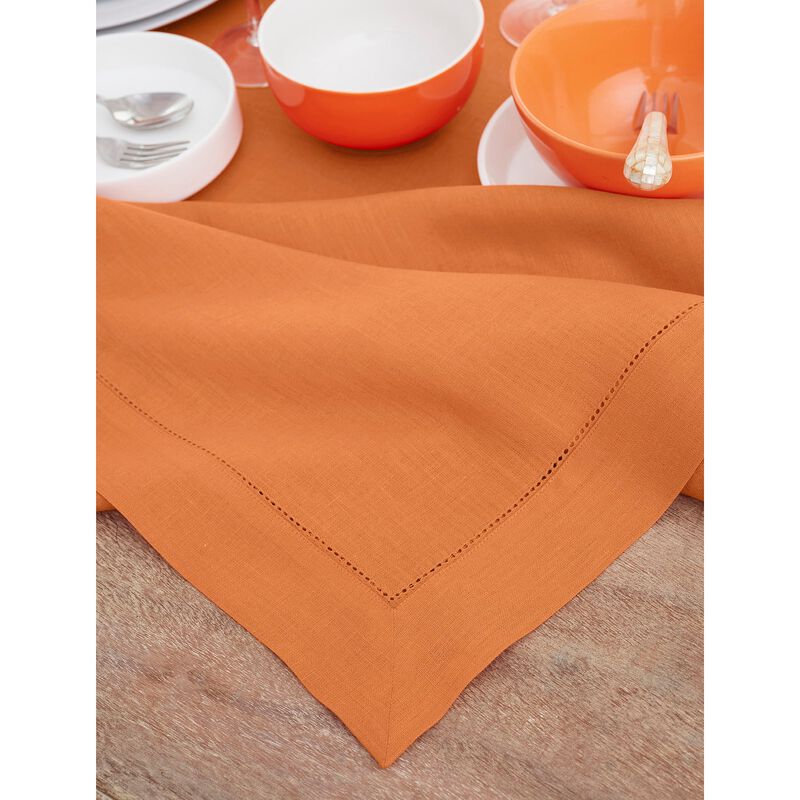 Solino Home 100% Pure Linen Tablecloth - Classic Hemstitch