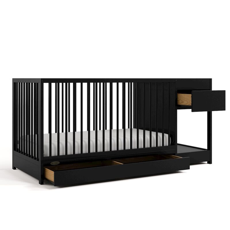 Teddi Convertible Crib & Changer-Black image number 0