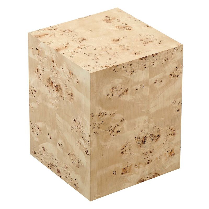 Cosmos 16" Square Burl Wood Side Table image number 3