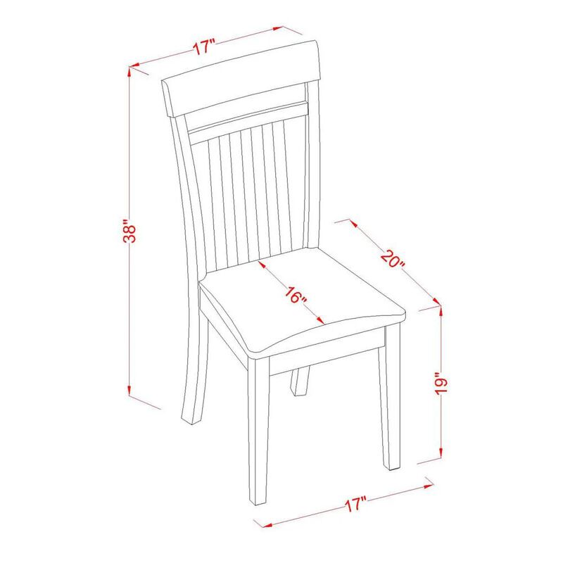 CAC-CAP-C Capri slat back Chair for dining room with Fabric Seat