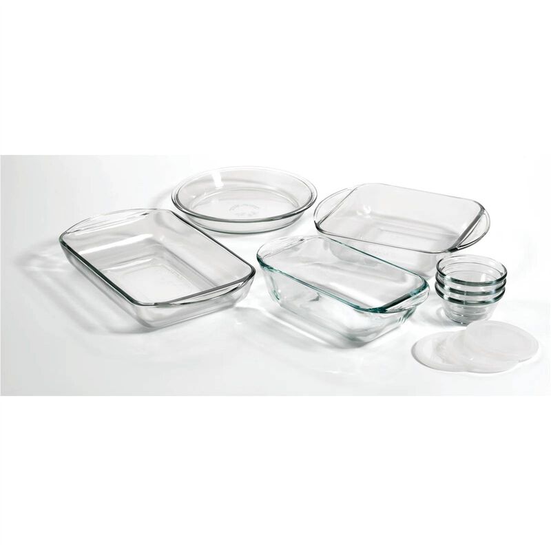 Glass Bakeware Set with 3 Lids, 10-Piece Storage and Baking Container Set image number 1