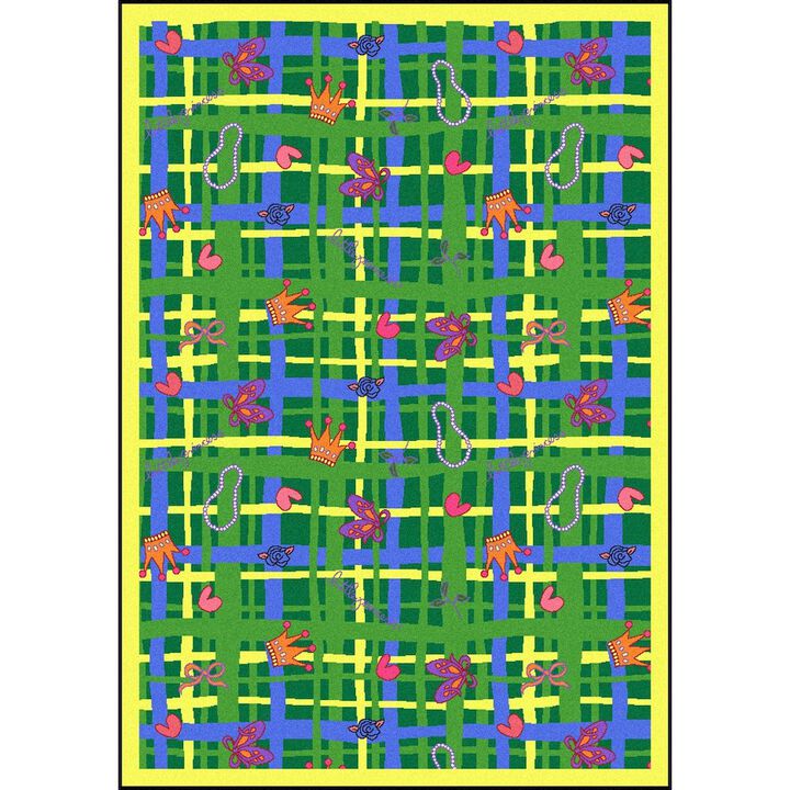 Joy Carpets Playful Patterns My Little Princess  Area Rug in Color Green