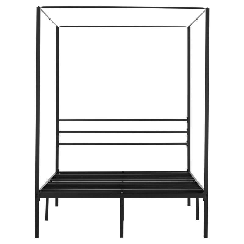 Full Size Metal Canopy Bed Frame, Minimalist Four Poster Design image number 0
