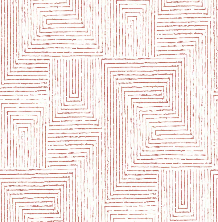 Merritt Red Geometric Wallpaper