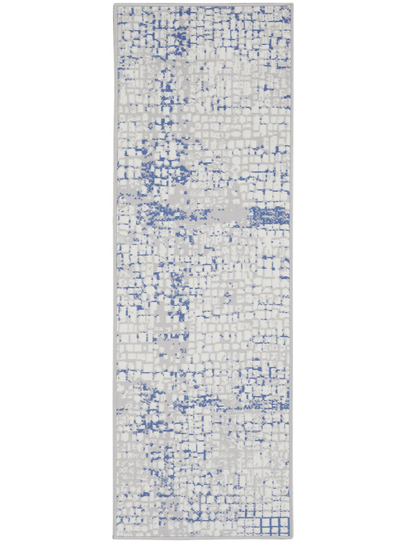 Whimsicle WHS07 Gray/Blue 2' x 8' Rug