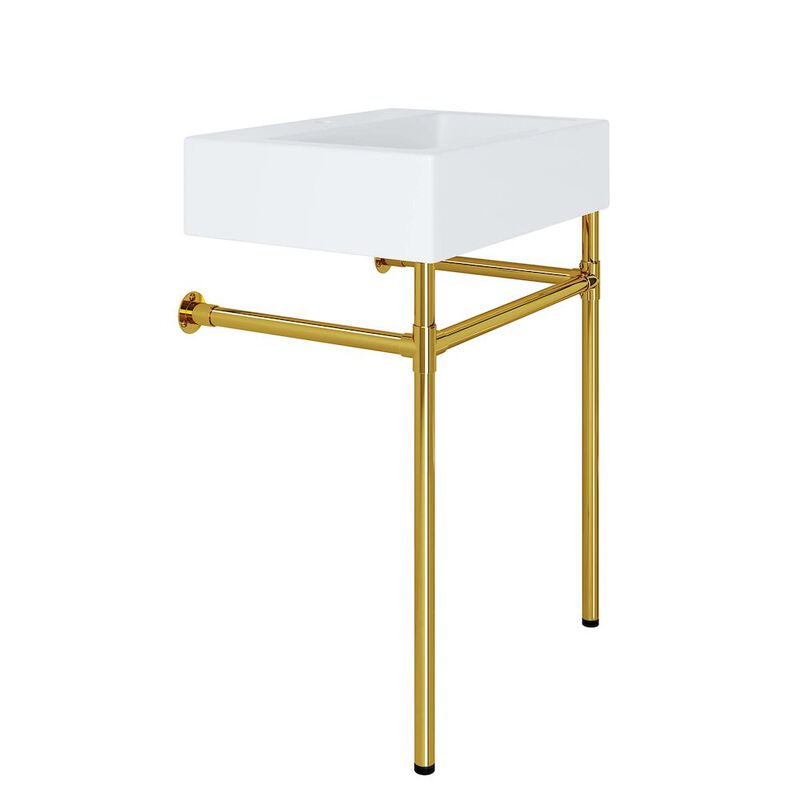 Redeem 24" Wall-Mount Gold Stainless Steel Bathroom Vanity image number 3