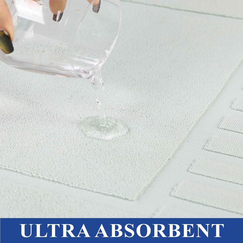 Modern Absorbent Cotton Bath Mat Set of 2 with Washable Fabric image number 2