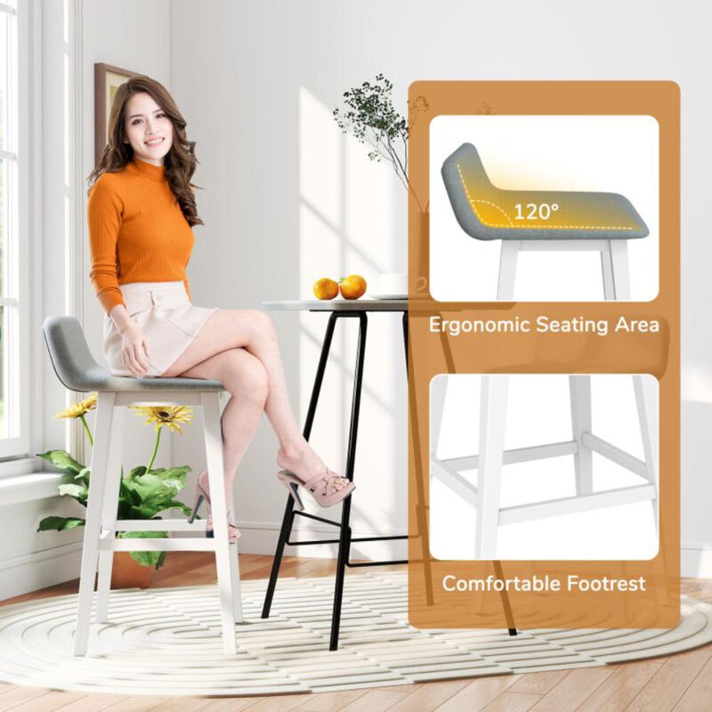 Hivvago 29 Inch Low-Back High-Top Chairs with Padded Seat and Rubber Wood Legs