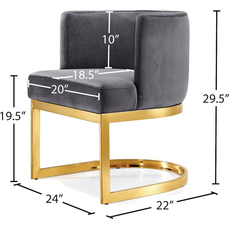 Meridian Furniture Gianna Grey Velvet Dining Chair