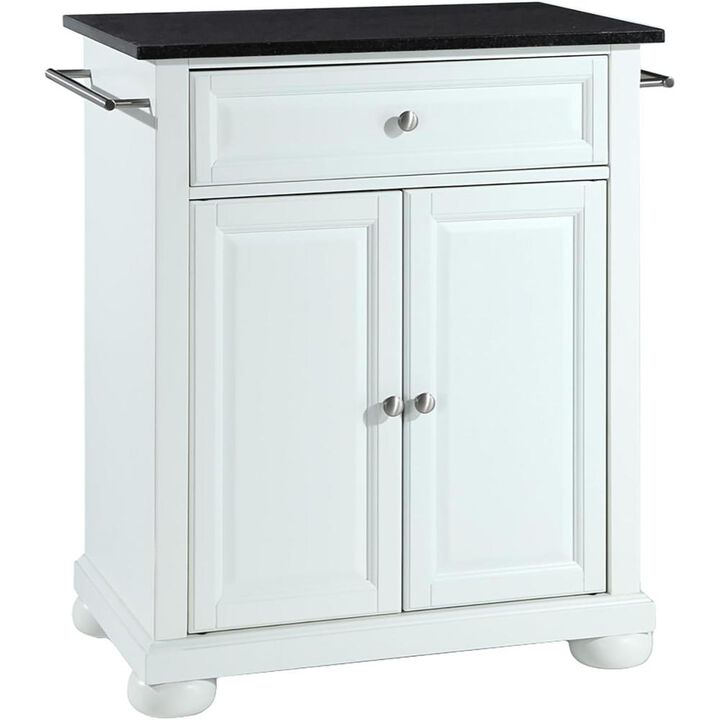 Alexandria Granite Top Portable Kitchen Island/Cart
