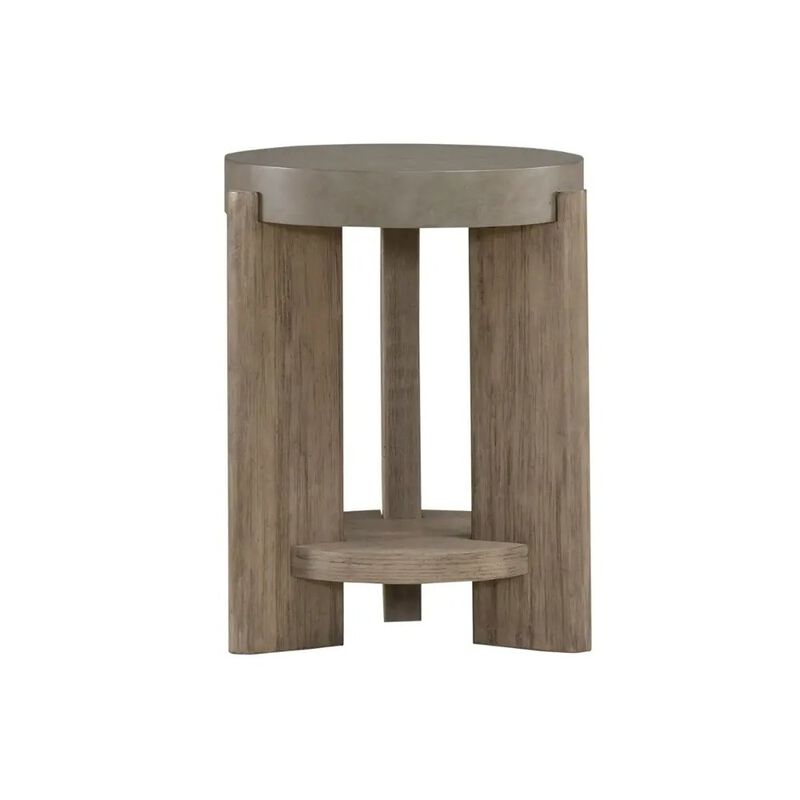 Liberty Furniture Affinity Chairside Table for Living Room - Dusty Taupe Faux Concrete Tops image number 1