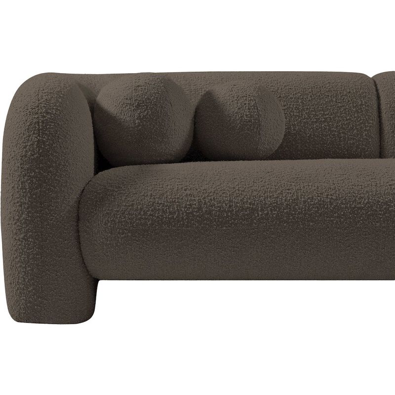 Meridian Furniture Emory Brown Boucle Fabric Loveseat