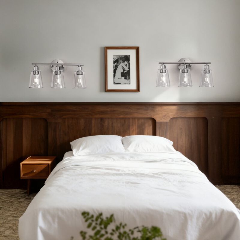 Vanity Light with Tapered Clear Glass Shade and For Hallway or Bathroom image number 3