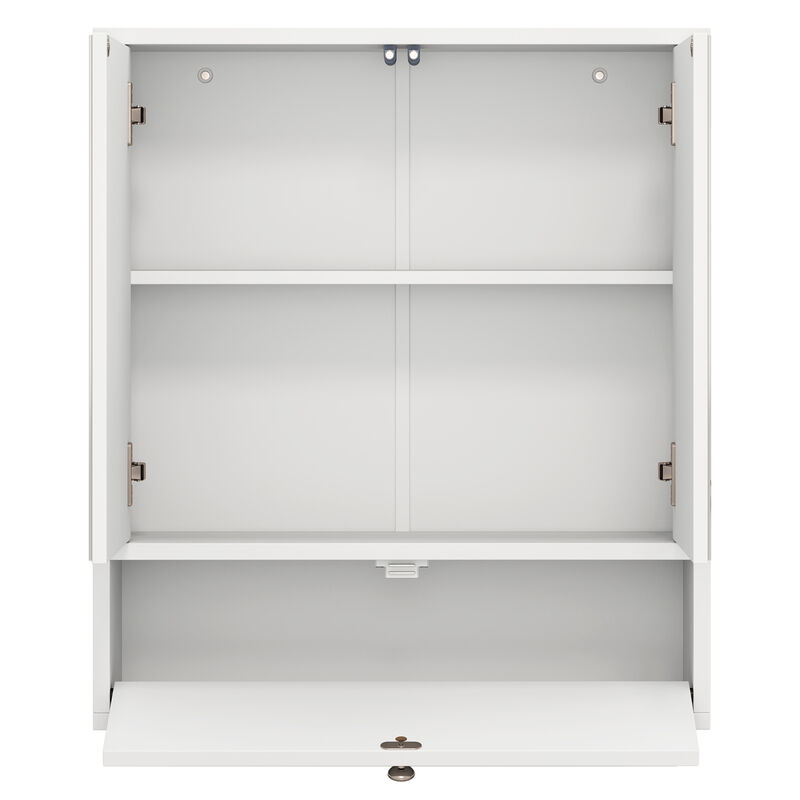 Wall-Mounted Bathroom Medicine Cabinet – Double Mirrored Doors and Internal Shelving