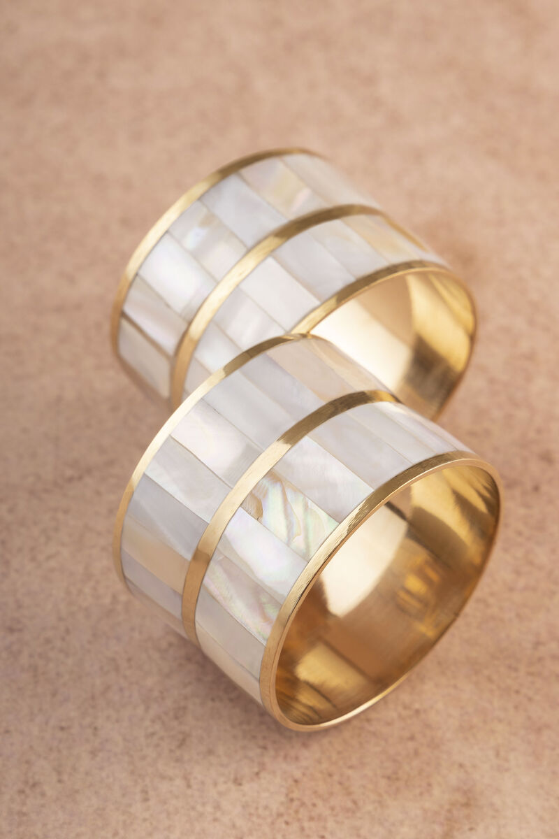 Primrose White Pearl Napkin Rings, Set of 6