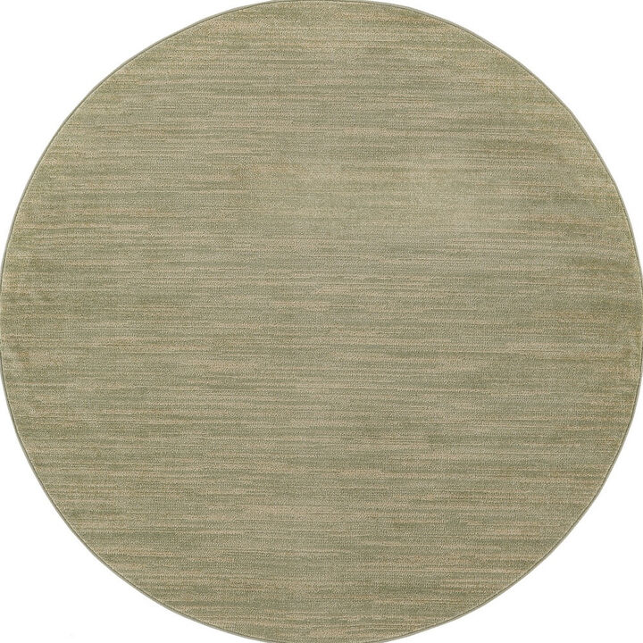 HomeRoots 8' Green And Gold Round Abstract Indoor Outdoor Area Rug
