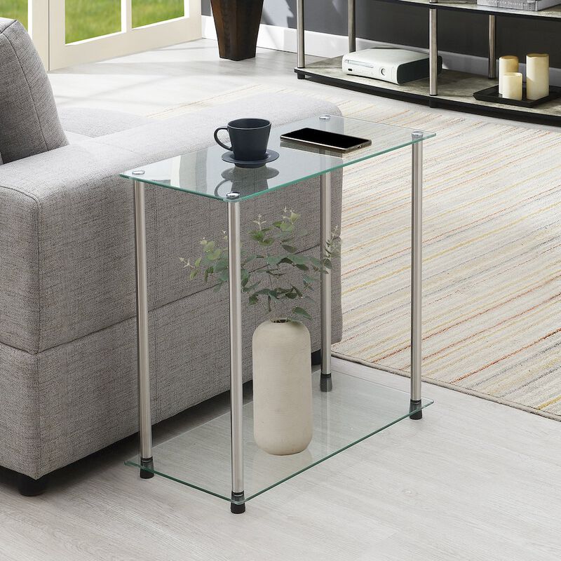 Convenience Concepts Designs2Go Classic Glass 2 Tier Chairside End Table
