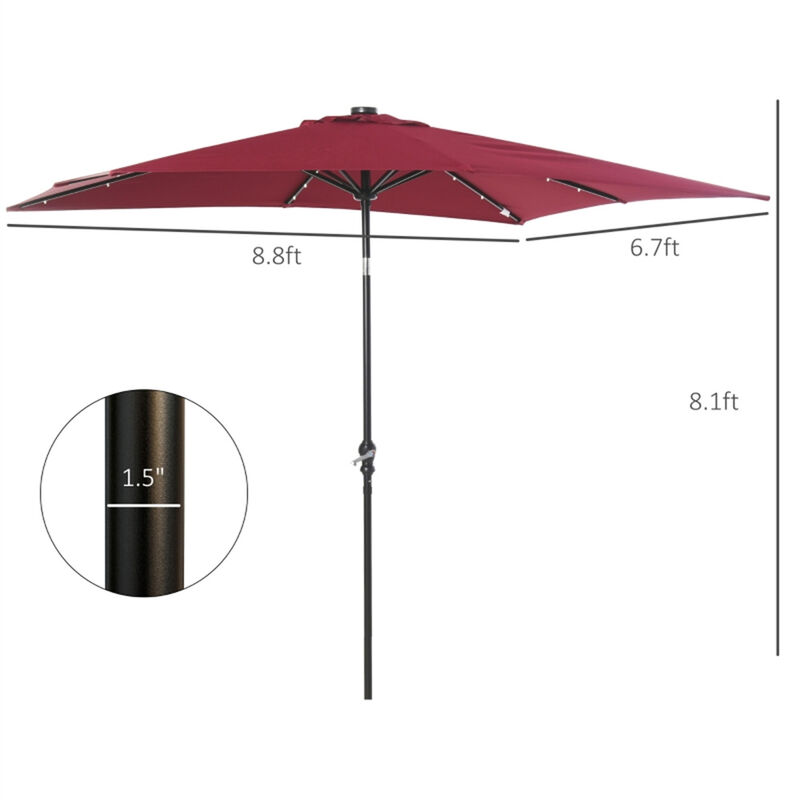Outdoor Beach Umbrella with Tilt Function for Sun Protection image number 2