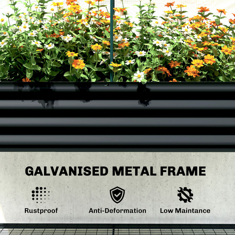 Hivvago Metal Raised Planter with Greenhouse Cover and Shelf image number 7