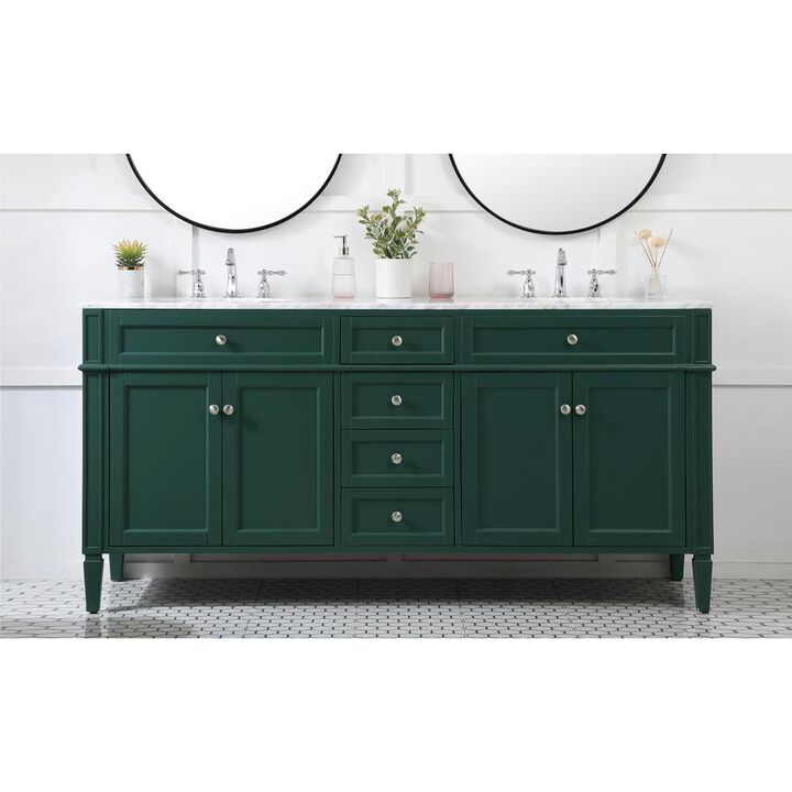 Elegant Kitchen and Bath 72 inch double bathroom vanity in green