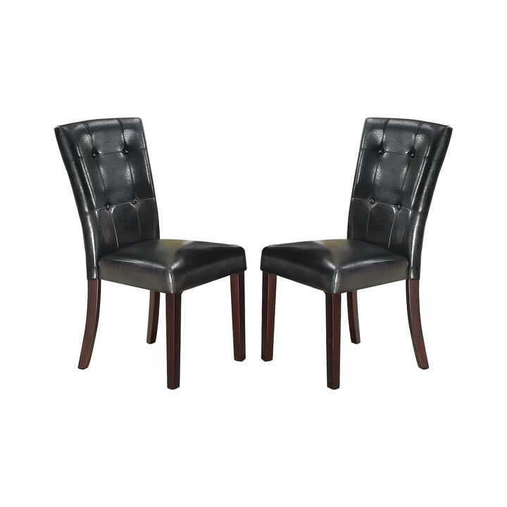 Streamdale Leather Upholstered Dining Chair, Black(Set Of 2)