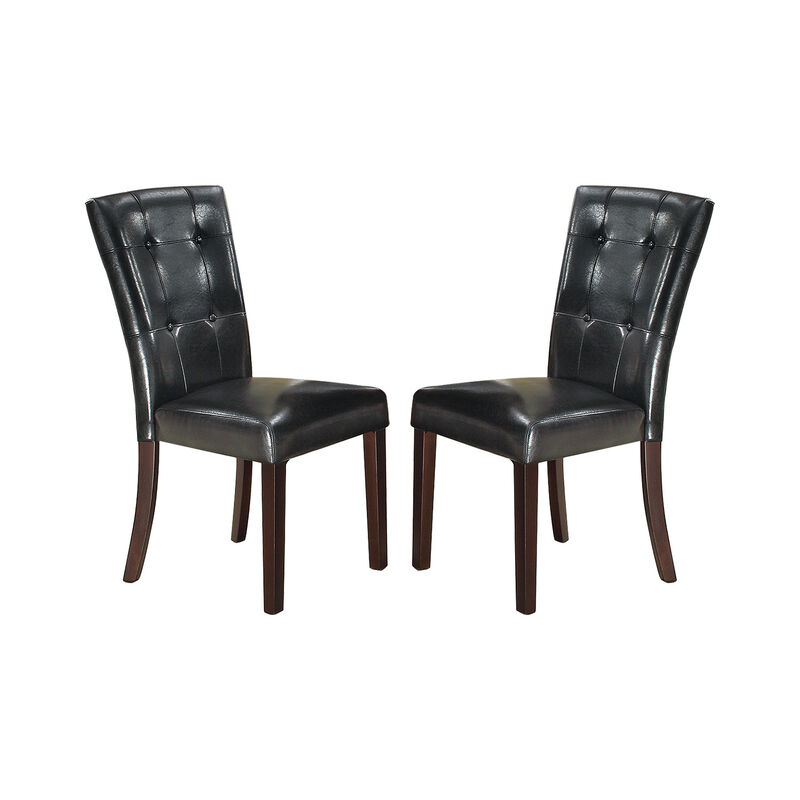 Streamdale Leather Upholstered Dining Chair, Black(Set Of 2) image number 1