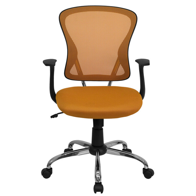 Alfred Mid-Back Dark Gray Mesh Swivel Task Office Chair with Chrome Base and Arms image number 9