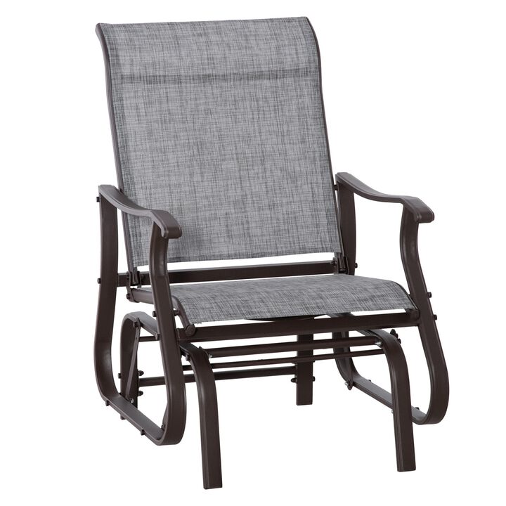 Outdoor Swing Glider Chair, Patio Mesh Rocking Chair with Steel Frame and Mesh Fabric