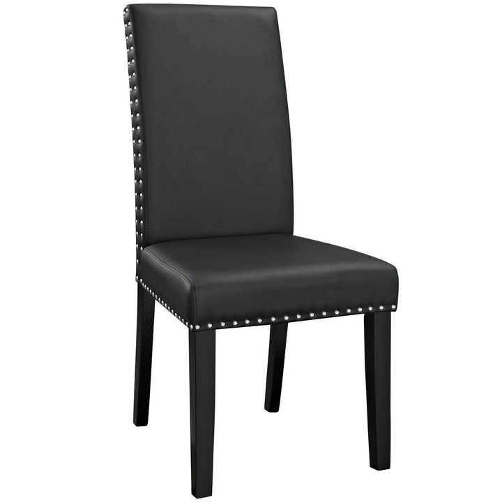 Parcel Dining Vinyl Side Chair-Benzara