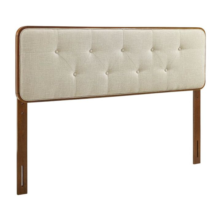 Tufted Queen Headboard in Fabric and Wood with Sturdy Frame and Elegant Design