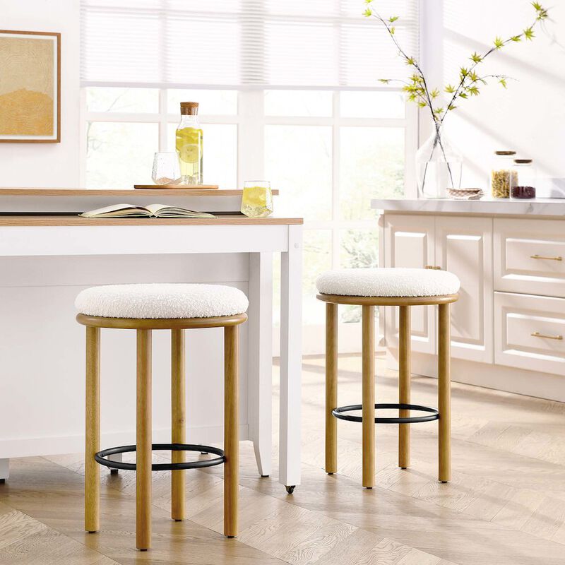Fable Boucle Fabric Counter Stools Set of 2 image number 6