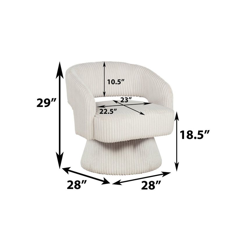 Best Quality Furniture Cream Velvet Swivel Accent Barrel Chair