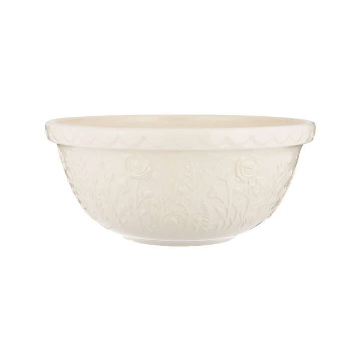 Mason Cash In The Meadow Rose Size 12 Mixing Bowl, 4.25 Quart, Cream
