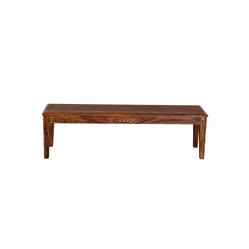 Porter Designs Sonora Solid Sheesham Wood Dining Bench, Brown image number 2